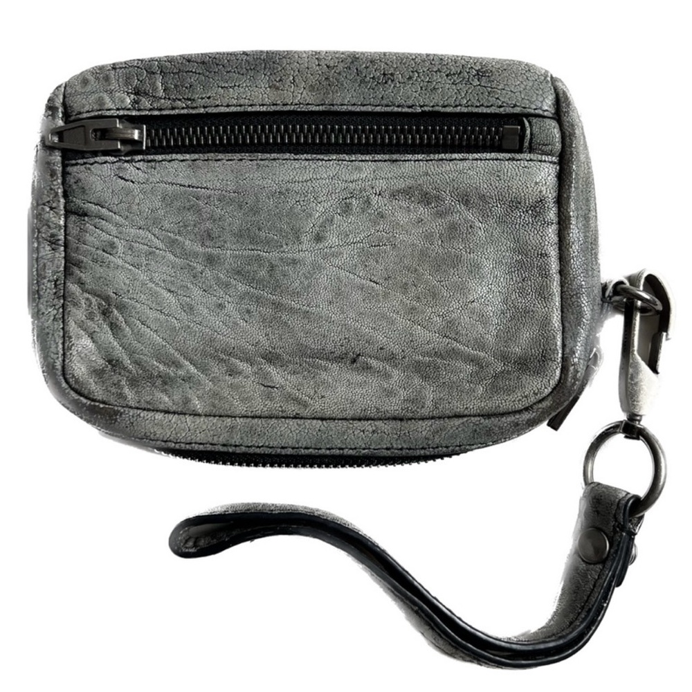 ALEXANDER WANG Fumo Wristlet Clutch Gray Wallet Bag Pebbled Leather pristine # 3